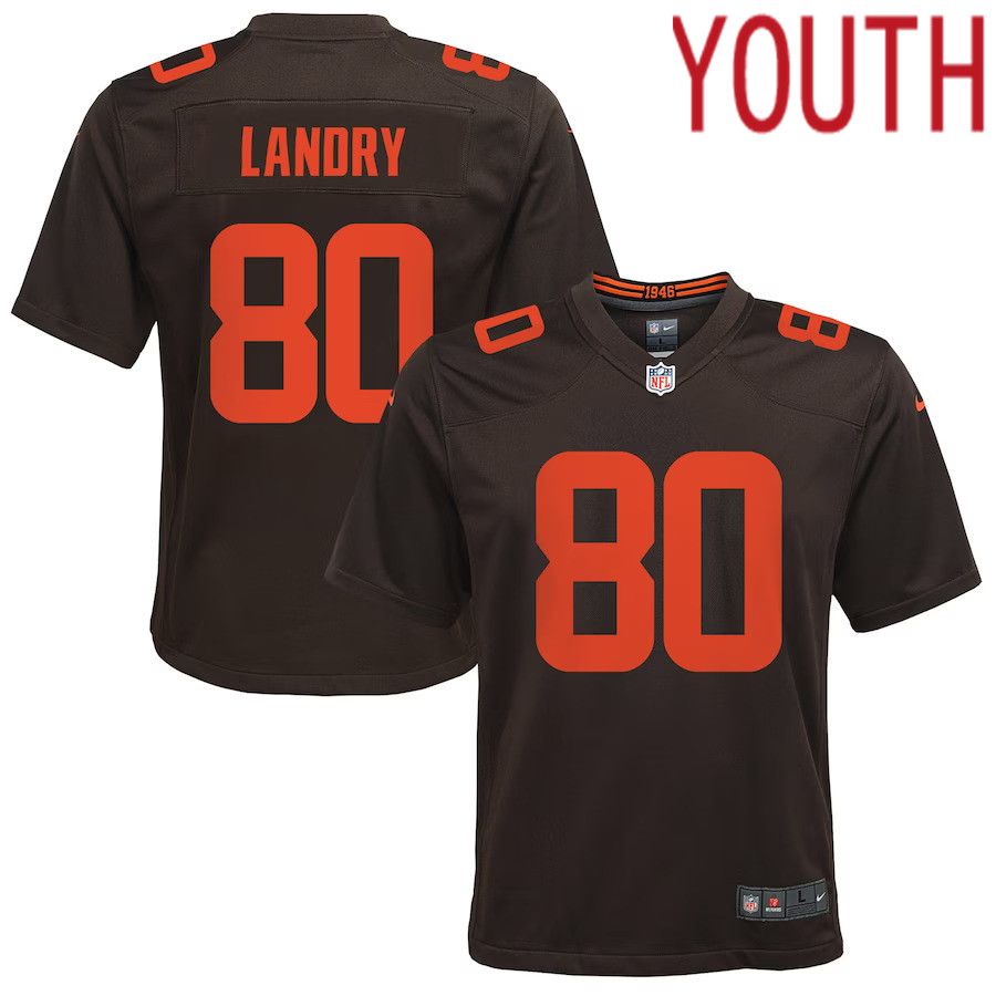 Youth Cleveland Browns 80 Jarvis Landry Nike Brown Alternate Game NFL Jersey